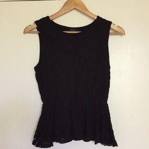 Black lace overlay top